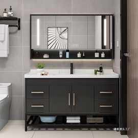 轻奢实木卫生间现代简约浴室柜组合洗漱台洗手洗脸盆柜组合小DRF