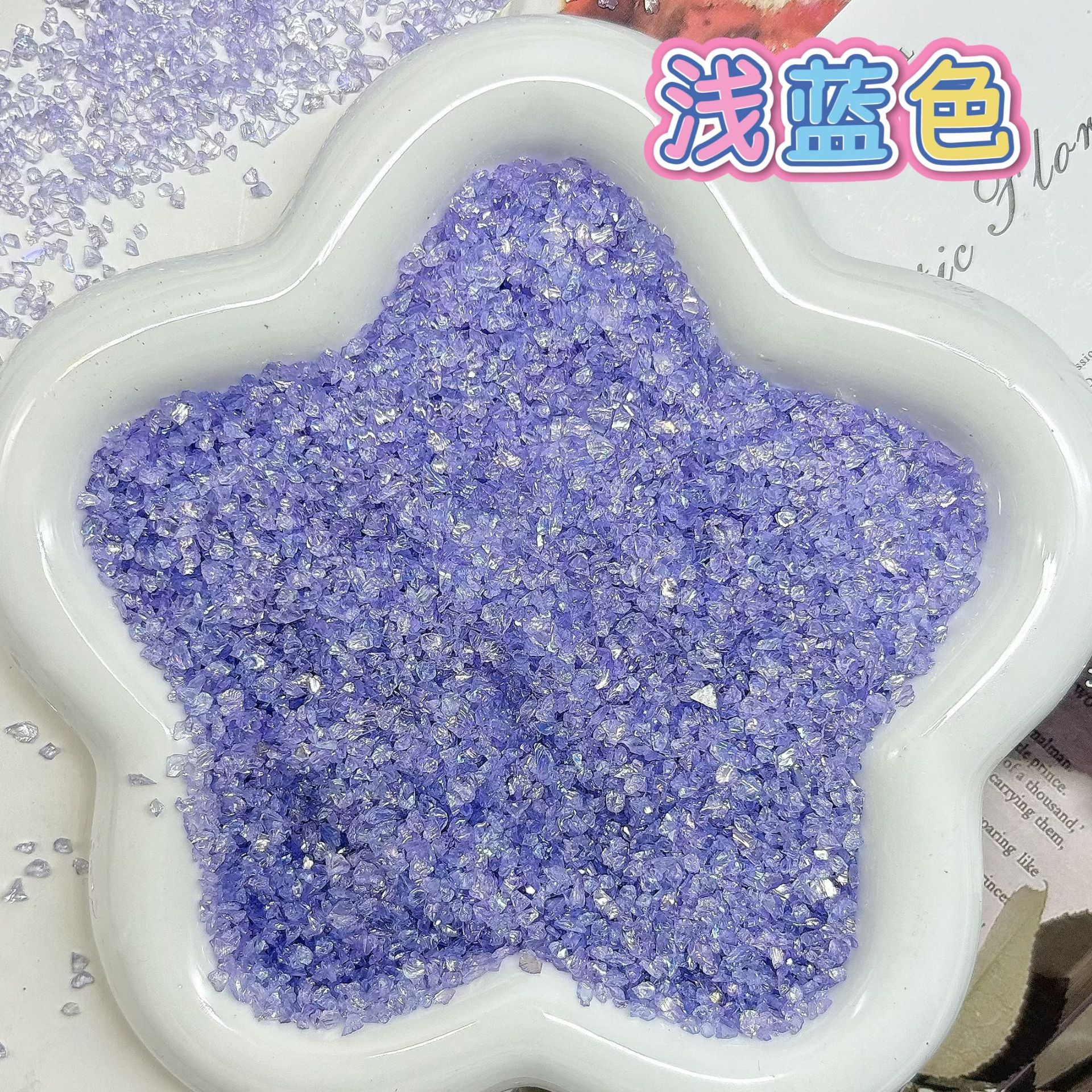Glass gravel-light blue purple