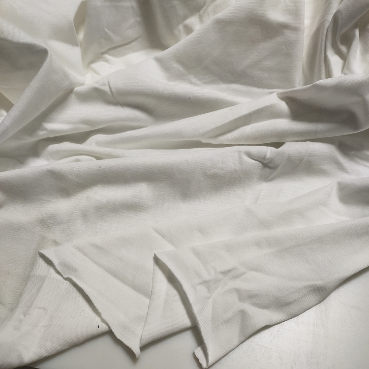 白色纯棉汗布软微弹T恤秋衣秋裤料双面小罗纹收口布料扎染专用布