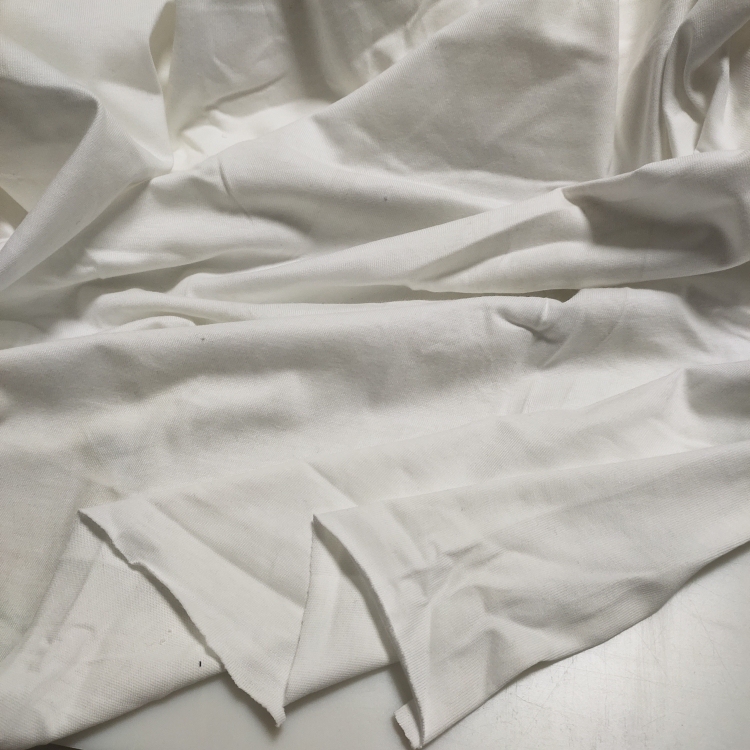 White Cotton Jersey Soft Micro-Elastic T-Shirt Autumn Clothes and Long Pants Material Double-Sided Small Ribbed Closing Fabric Tie-Dye Special Cloth