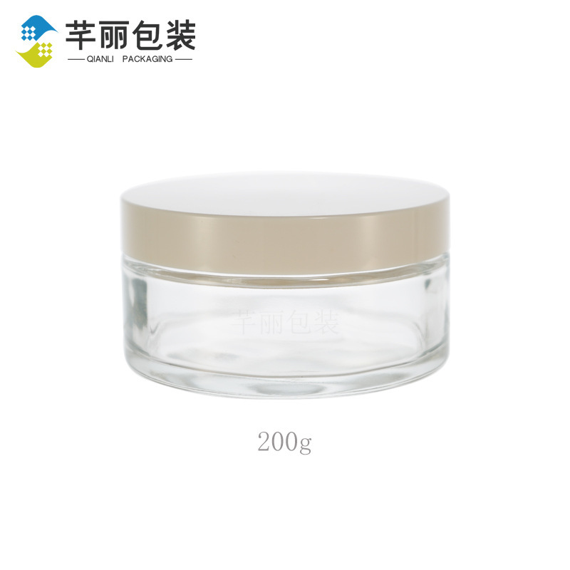 300g大容量玻璃罐200g面膜膏霜分装瓶100g广口瓶150g透明玻璃瓶|undefined