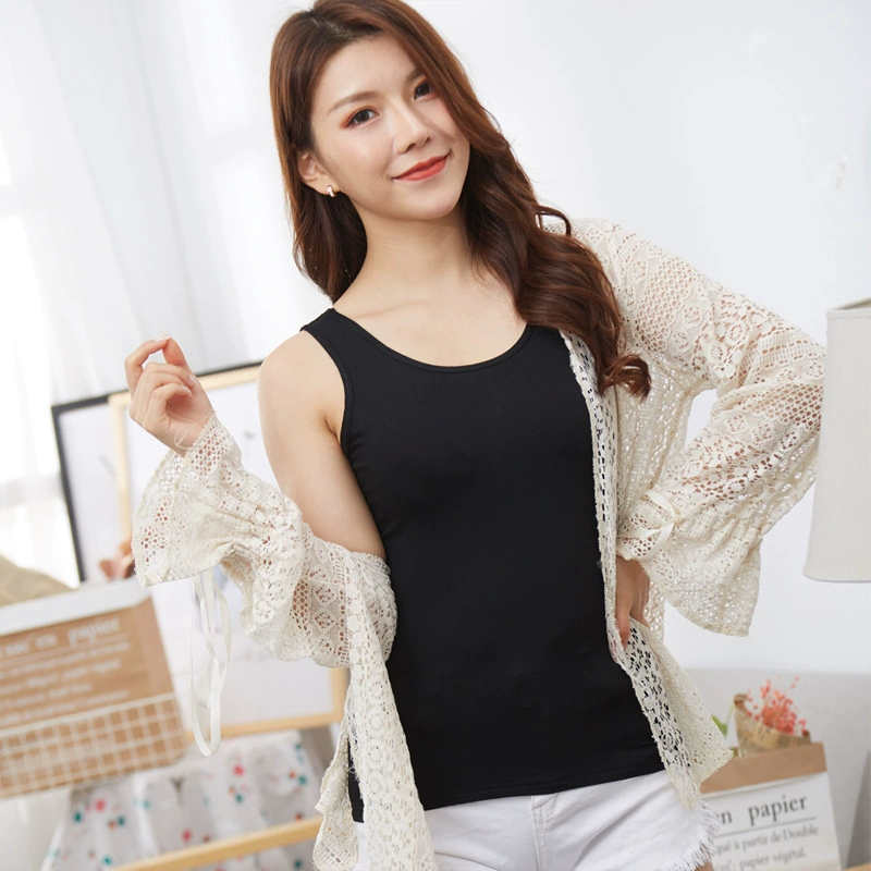 Жилет, женская нижняя рубашка, весенне-летний бег, объемный однотонный, внутренняя одежда, верхняя одежда, большие размеры, с круглым вырезом, универсальные сексуальные слинги, женские оптом