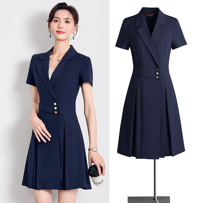 Suit Dress 2025 New Short-Sleeved Design Professional Classy Meyer Front Desk Reception Sales Department Work Clothes