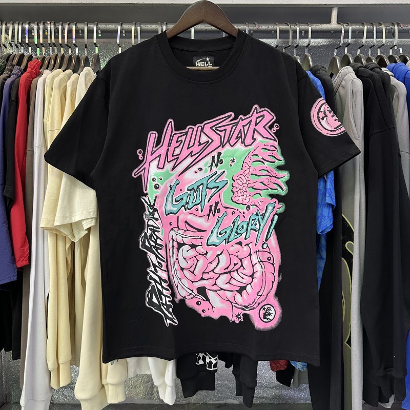 【Impresión Digital】Camiseta de manga corta informal y versátil Hell Star, éxito de ventas transfronterizo, conjunto de pantalones cortos para parejas, entrega rápida