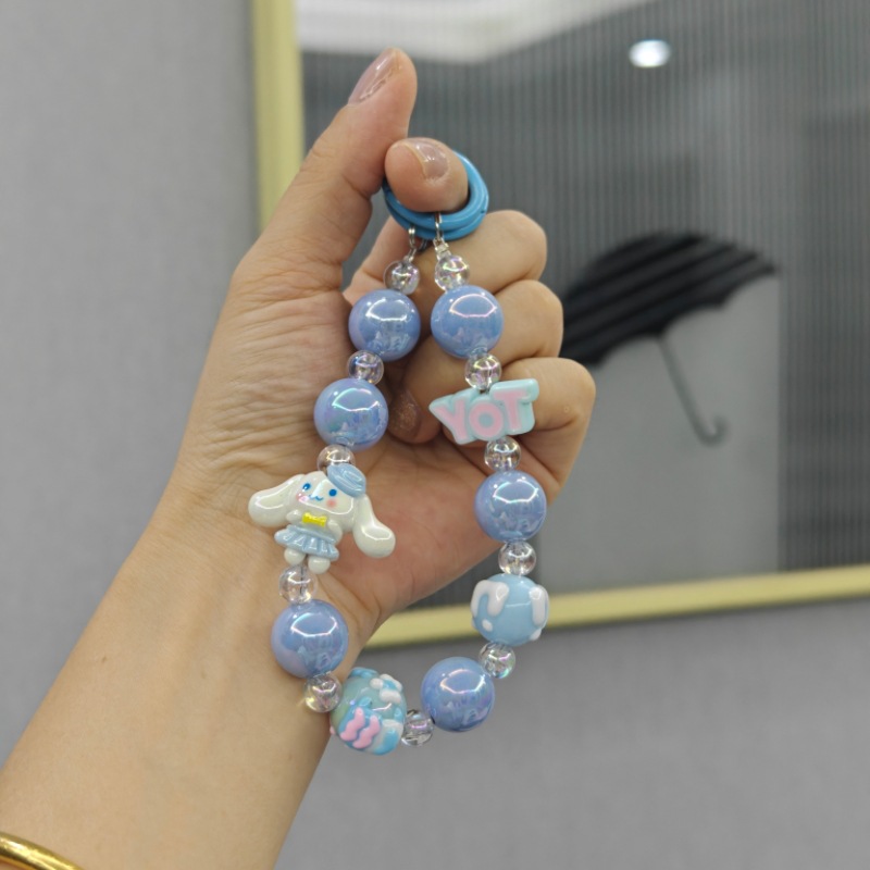 Nuevo alfabeto muñeca cuentas cadena de teléfono móvil transmisión en vivo el mismo tipo de cadena de colgante llavero de automóvil bolsos accesorios accesorios mayoristas