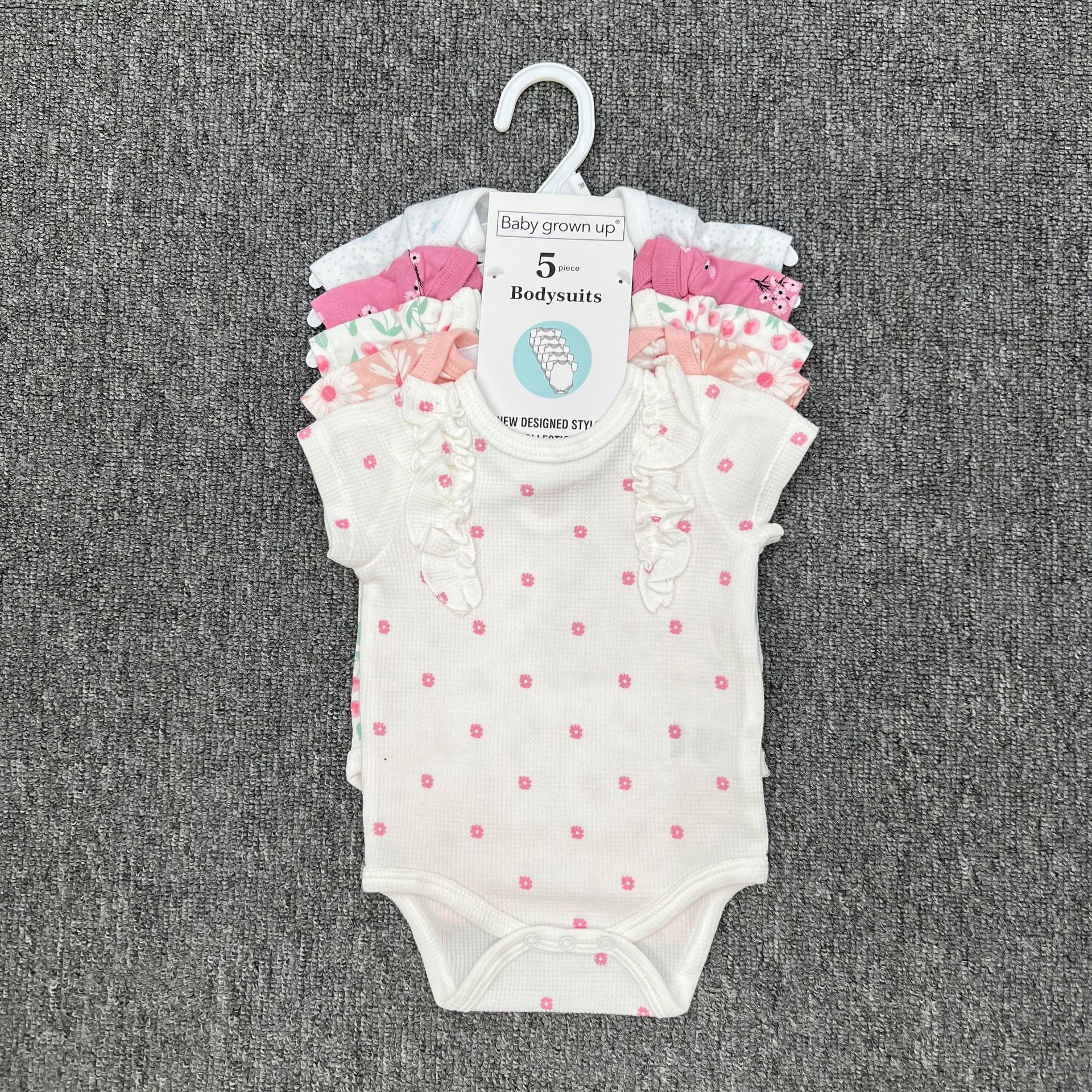 Mono de bebé para gatear, conjunto de cinco piezas de manga corta, 5 bodies versátiles para comercio exterior
