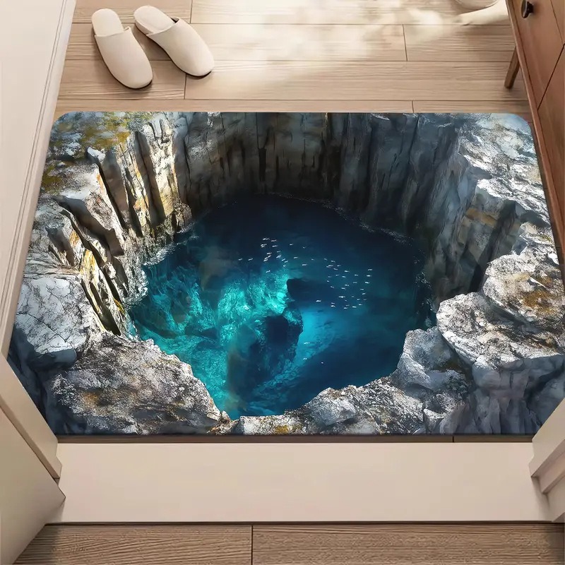 TEMU の新しい売れ筋ビジュアル 3D シリーズ フロア マット、玄関エントランス、汚れ防止、耐摩耗性、お手入れが簡単なドア マット、寝室の足元マット|undefined