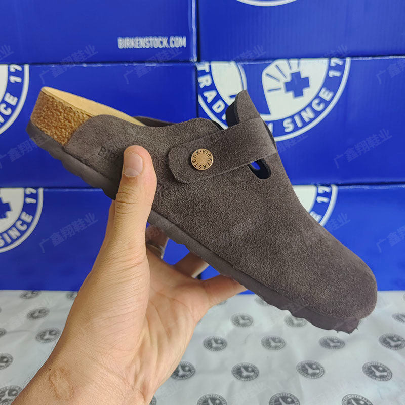 Birkenstock Shoes Women's First-Layer Cowhide Fishing Half-Slippers for Men and Women, Cork Thick-Soled Casual Retro Birkenstock Toe-Toe Slippers