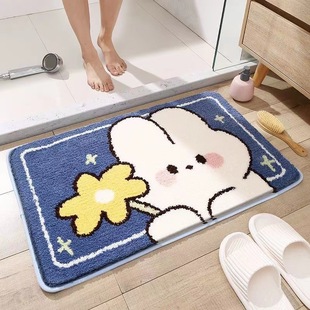 Cartoon cashmere floor mat bathroom bathroom absorbent non-slip foot mat home wear-resistant absorbent carpet manufacturers on behalf of the hair