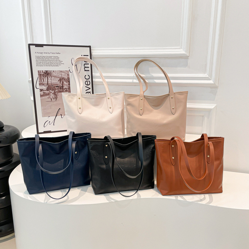 Bolso de mujer coreano de gran capacidad, bolso de moda 2024, nuevo nicho, bolso de viaje de textura, bolso de hombro retro.