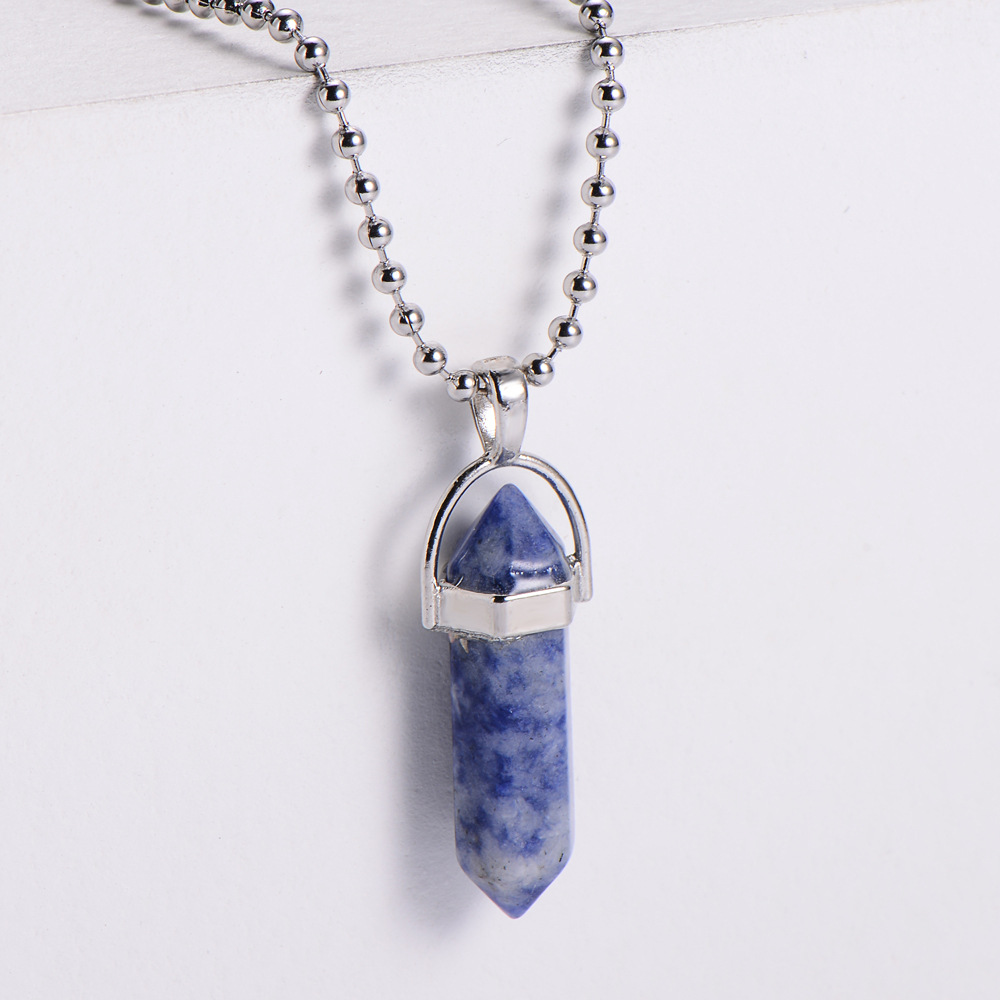 AML Hot Sale Bullet Turquoise Amethyst Black Agate Womenu0027s Natural Stone Gemstone Hexagon Prism 