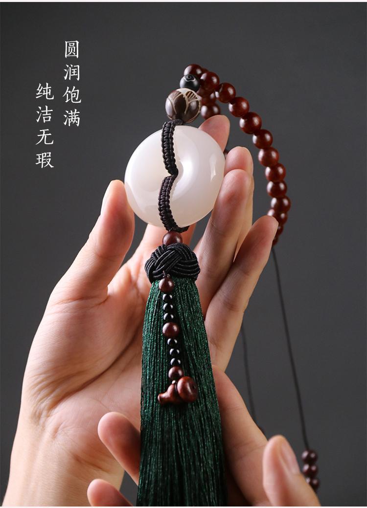 Suitable for Mercedes-Benz BMW Audi High-end Jade Car Pendant Car Hanging Ornaments for Men and Women Safety Creative Hanging Ornaments