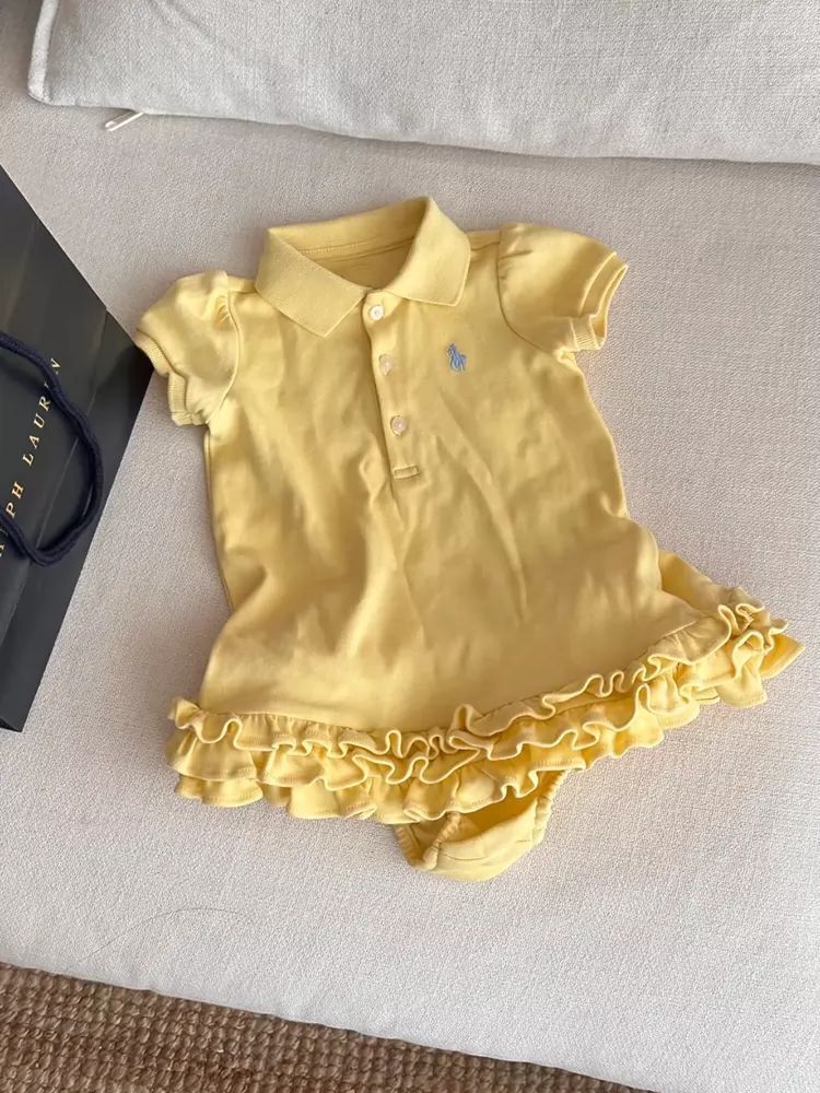 Baby Clothes Summer 2025 New Super Cute Infant Polo Collar Bag Skirt Baby Jumpsuit Summer Dress
