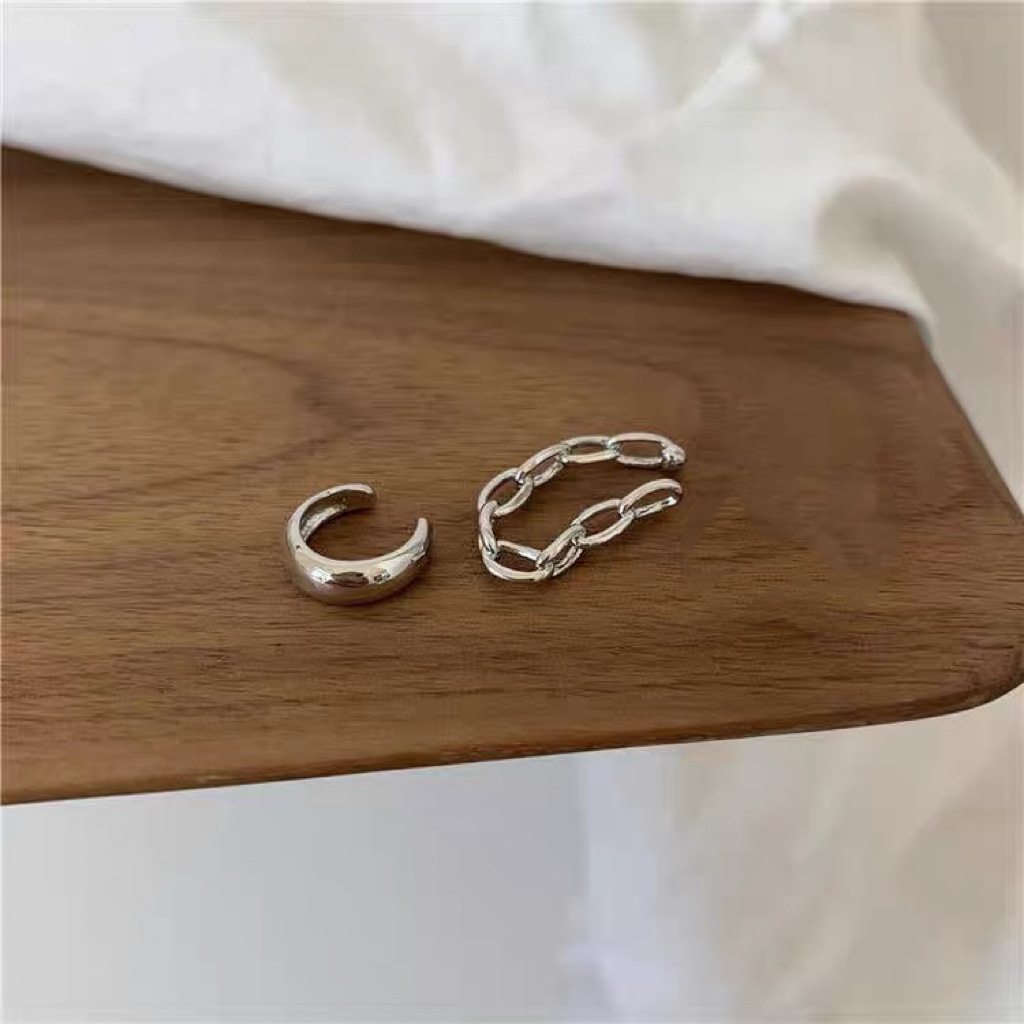 Set 2 clip per orecchio uomo, orecchini minimalisti senza buco_voghion.com