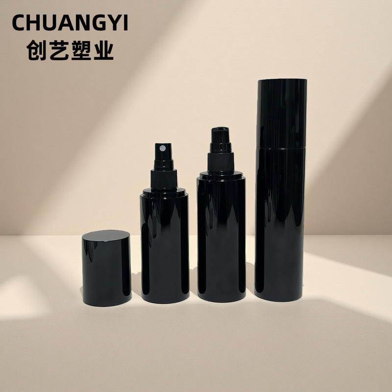 in stock black clip shoulder bottle 100ml 120ml 150ml hydrating spray pet plastic emulsion press bottle in stock black clip shoulder bottle 100ml 120ml 150ml hydrating spray pet plastic emulsion press bottle