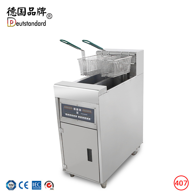 实力商家工厂直销立式双缸电脑版双筛油炸炉 25L三相电油炸锅炸鸡