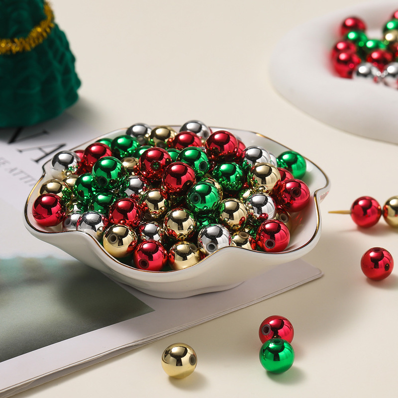Abs Christmas Color Electroplated Beads, Single Color and Mixed Color Styles, Decorative Beads Diy, Jewelry Accessories, Dragon Boat Festival Jewelry Accessories Abs Christmas Color Electroplated Beads, Single Color and Mixed Color Styles, Decorative Beads Diy, Jewelry Accessories, Dragon Boat Festival Jewelry Accessories
