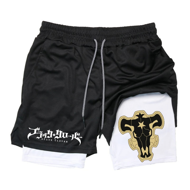 New Running Shorts Men's Gym Sports Shorts Two-In-One Quick-Drying Sports Training Gym Shorts