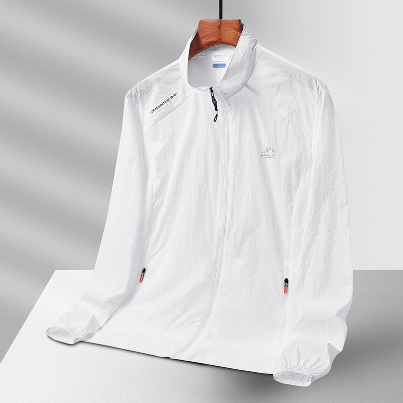 Uv Protection Ice Silk Men's Sun Protection Clothing Outdoor Cycling Fishing Clothing Fashionable Versatile Trendy Stand Collar Skin Jacket