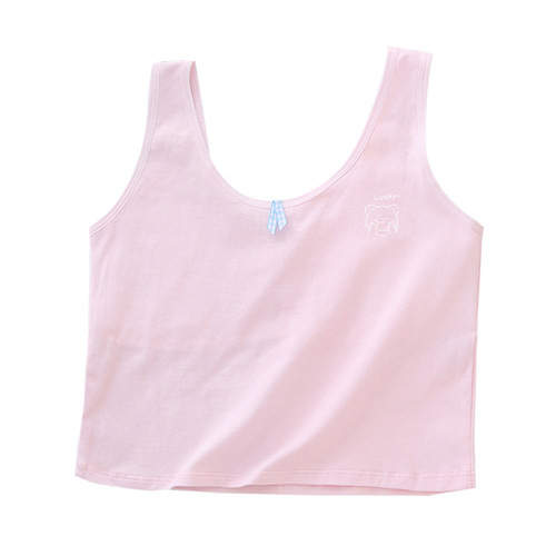 Girls' development period summer thin primary school student vest junior high school student children 9-13 years old medium and long underwear for women