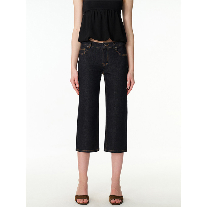 American Retro Wide-Leg Jeans for Women, Summer High-Waisted Loose Fit, Hip-Covering, Slimming, Pear-Shaped Body, Cropped Pants American Retro Wide-Leg Jeans for Women, Summer High-Waisted Loose Fit, Hip-Covering, Slimming, Pear-Shaped Body, Cropped Pants