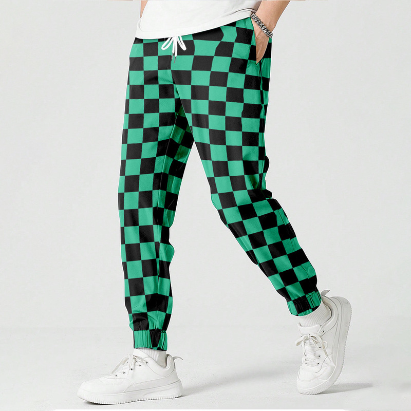 Men's trousers chessboard plaid pattern 3D printed sweatpants sports pants casual men's and women's jogging pants factory wholesale