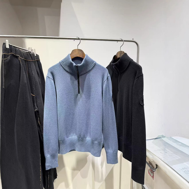 2025 Winter Men's and Women's Casual Half-Zip Knitwear Long-Sleeved Half-Turtleneck Pullover Knitwear Fashionable Knitwear