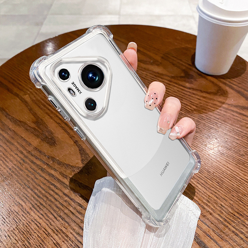 Soft Shell Silicone Four-Corner Airbag Anti-Fall Suitable for Huawei Pura70 Mobile Phone Case All-Inclusive Mate60 Protective Case Anti-Slip