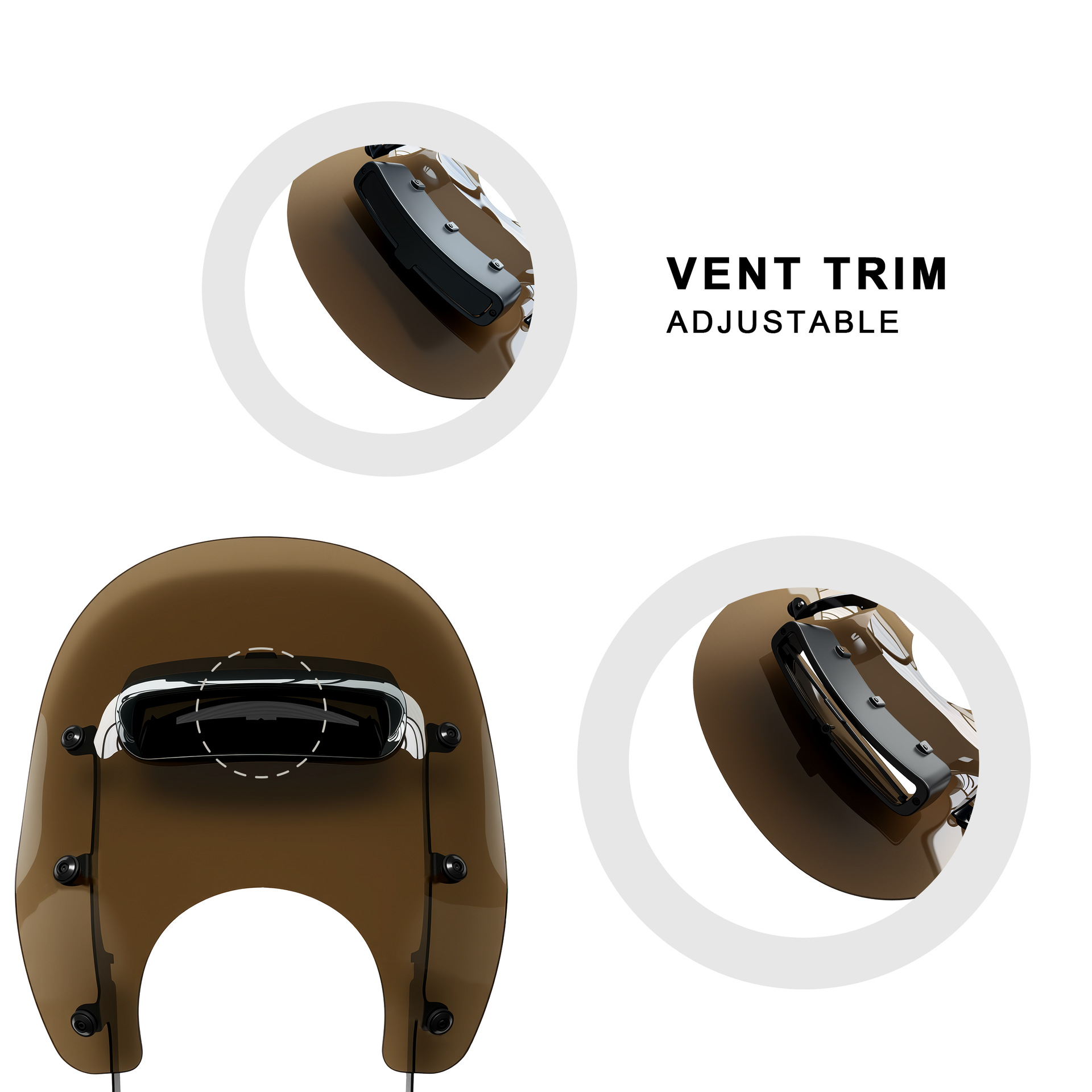 Motorcycle Windshield Suitable for Harley 94-25 Road King, Original New Design with Vents and Reinforced Pc