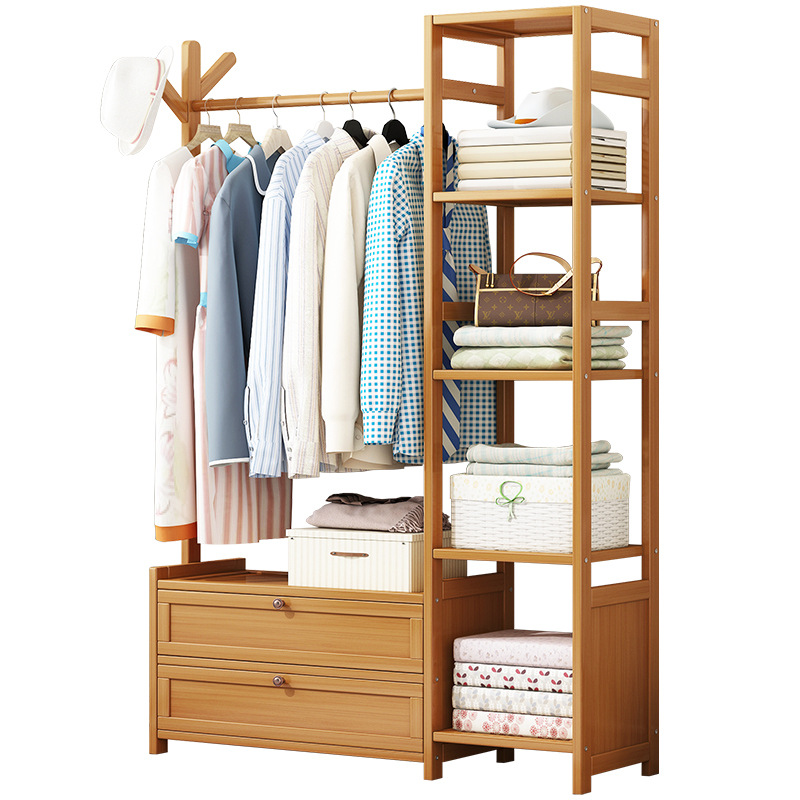 5ZV7 wholesale dormitory small simple solid wood wardrobe household children's clothing storage cabinet wardrobe baby bedroom clothes