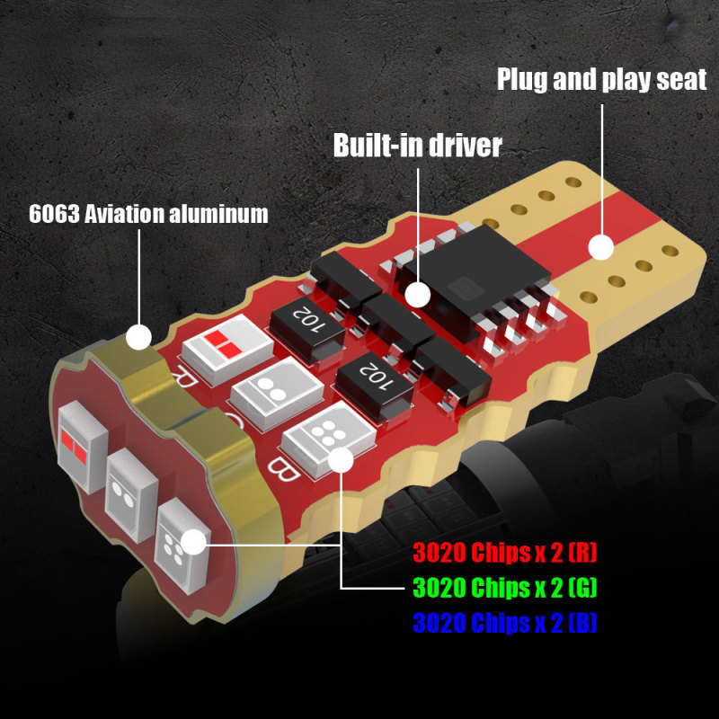 T10/194 9SMD RGB车内灯/仪表灯|undefined
