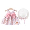 Summer sleevless dress girl's for princess with bow, 1234 years, flowered