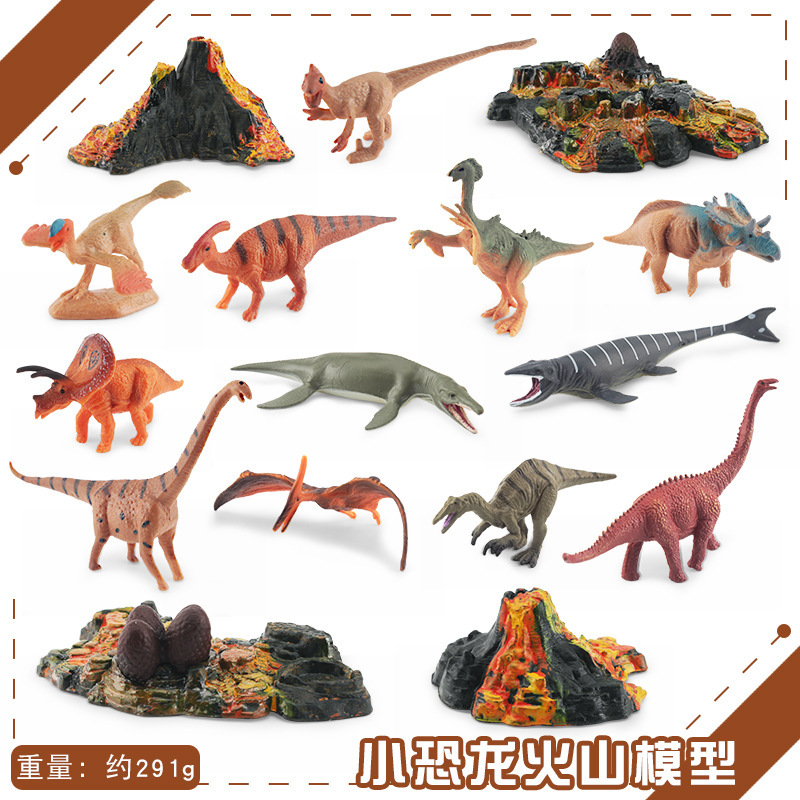 Transfronteriza exportación mini simulación Jurásico dinosaurio volcán 12 traje de escritorio estática modelo Decoración Juguetes
