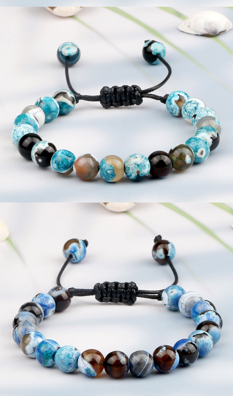 Set di bracciali di perline in agata di fuoco intrecciate a mano_voghion.com