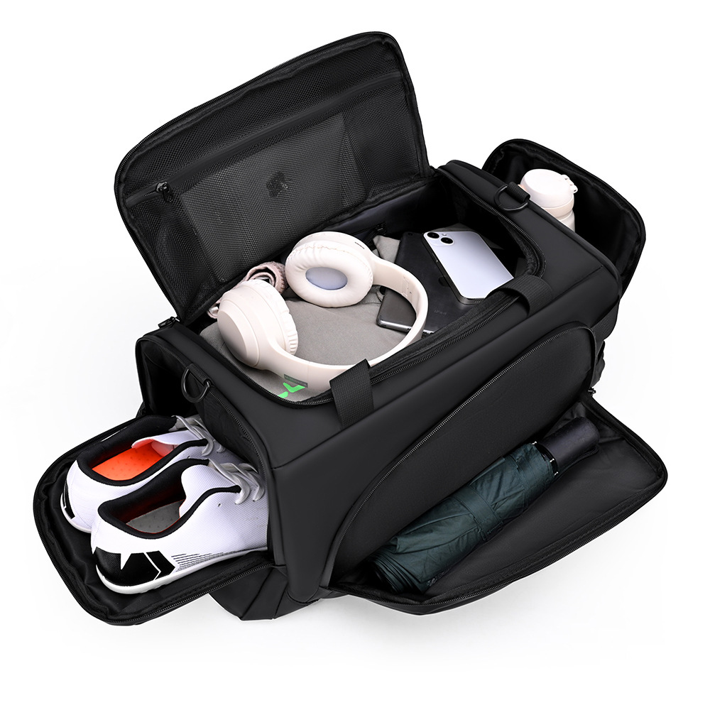 Bolsa de viaje de separación seca y húmeda de corta distancia, bolsa deportiva multifuncional para hombres, textura, bolsa de hombro de gran capacidad.