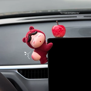 New Car Screen Ornaments, Flocked Shin-Chan Interior Decorations, Car Dashboard Screen Christmas Decorations, Cute for Girls