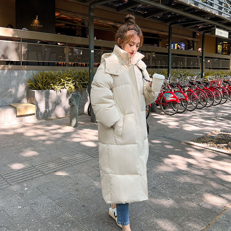 2024 nueva moda de invierno de algodón grueso chaqueta larga suelta chaqueta coreana chaqueta image 1