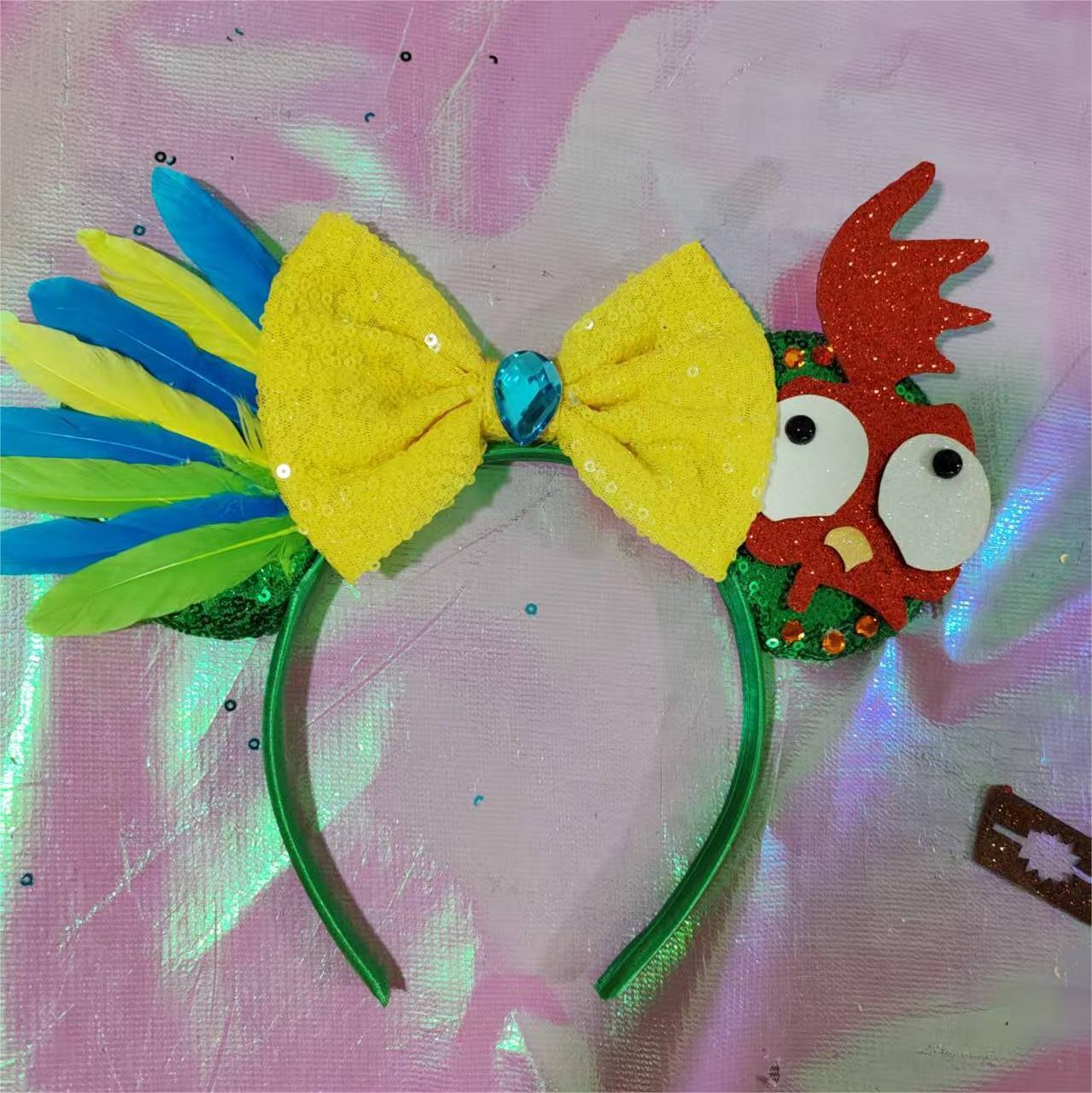 2025 Cross-Border Mickey Hair Accessories Embroidered Bow Party Headband Amusement Park Festival Headband Children's Headband