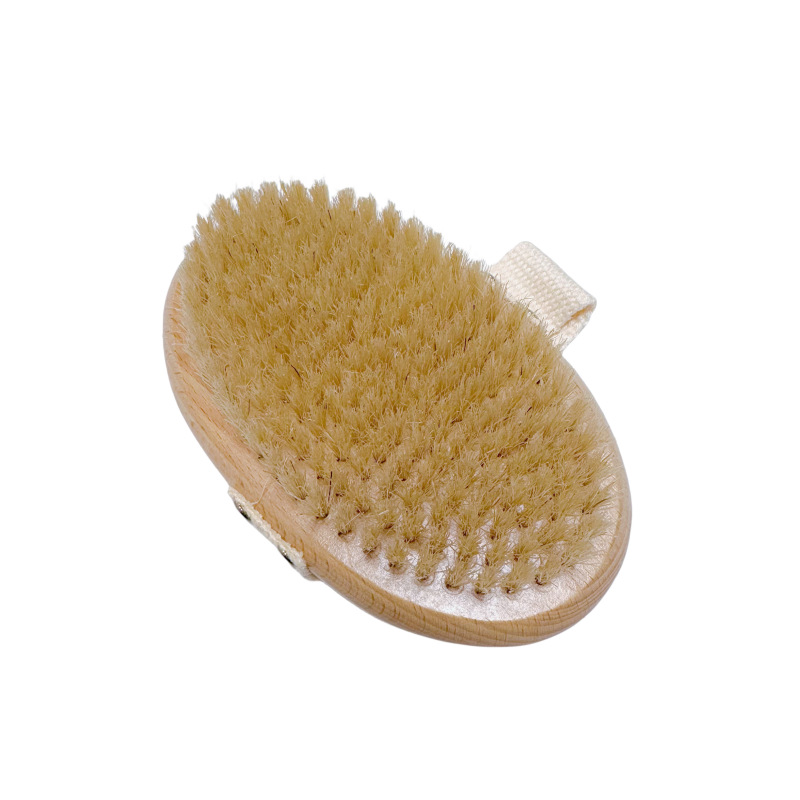 Fuente spot Cepillo de baño de madera maciza Cepillo de masaje de cerdas de cerdo Cepillo de espalda para frotar piel muerta y cabello suave Cepillo de baño de artefacto perezoso