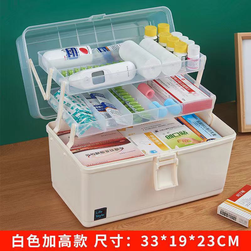 Caja de medicina familiar caja de almacenamiento multicapa caja de almacenamiento de medicina de gran capacidad caja de medicina de primeros auxilios caja médica caja de primeros auxilios para el hogar