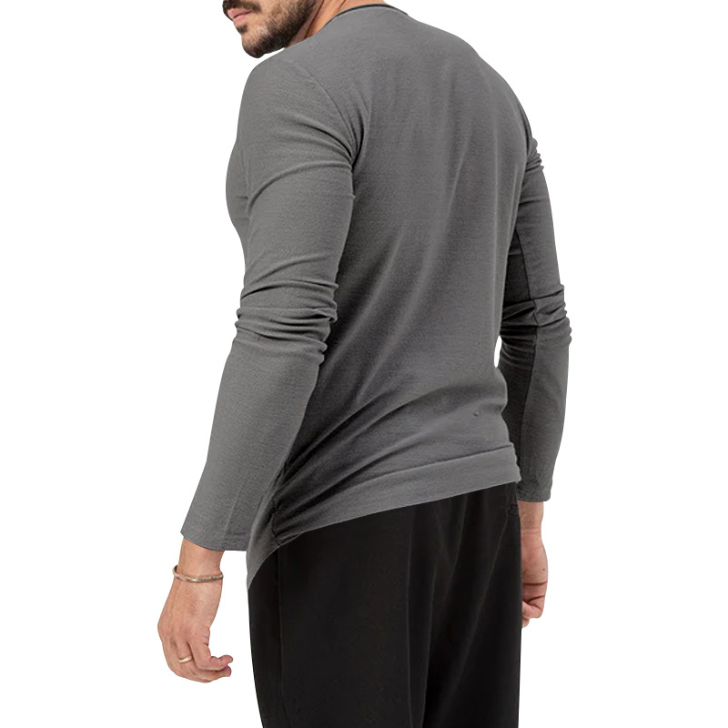 2024 European Men's Spring Autumn Round Neck Long Sleeved T-Shirt Loose Pullover Casual Men's T-Shirt Basic Tees Top_voghion.com