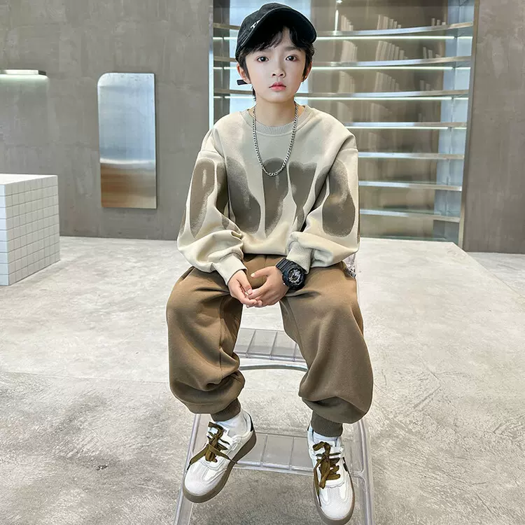 男童套装2025新款儿童中大童春秋季洋气卫衣男孩帅气休闲时尚套装