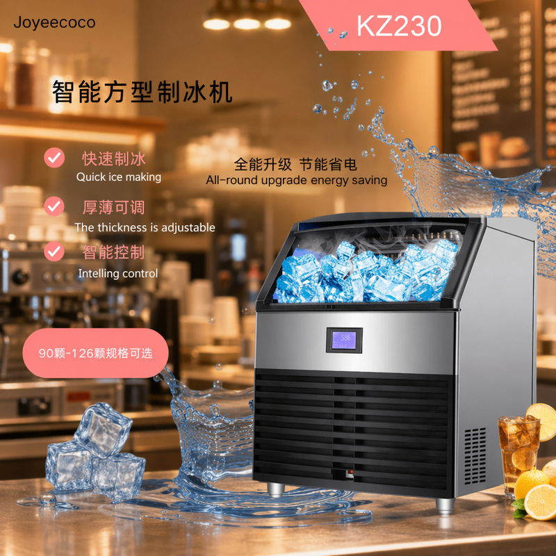 Commercial ice maker air-cooled milk tea shop coffee shop integrated ice maker medium-sized full-automatic hot pot shop ice maker Commercial ice maker air-cooled milk tea shop coffee shop integrated ice maker medium-sized full-automatic hot pot shop ice maker