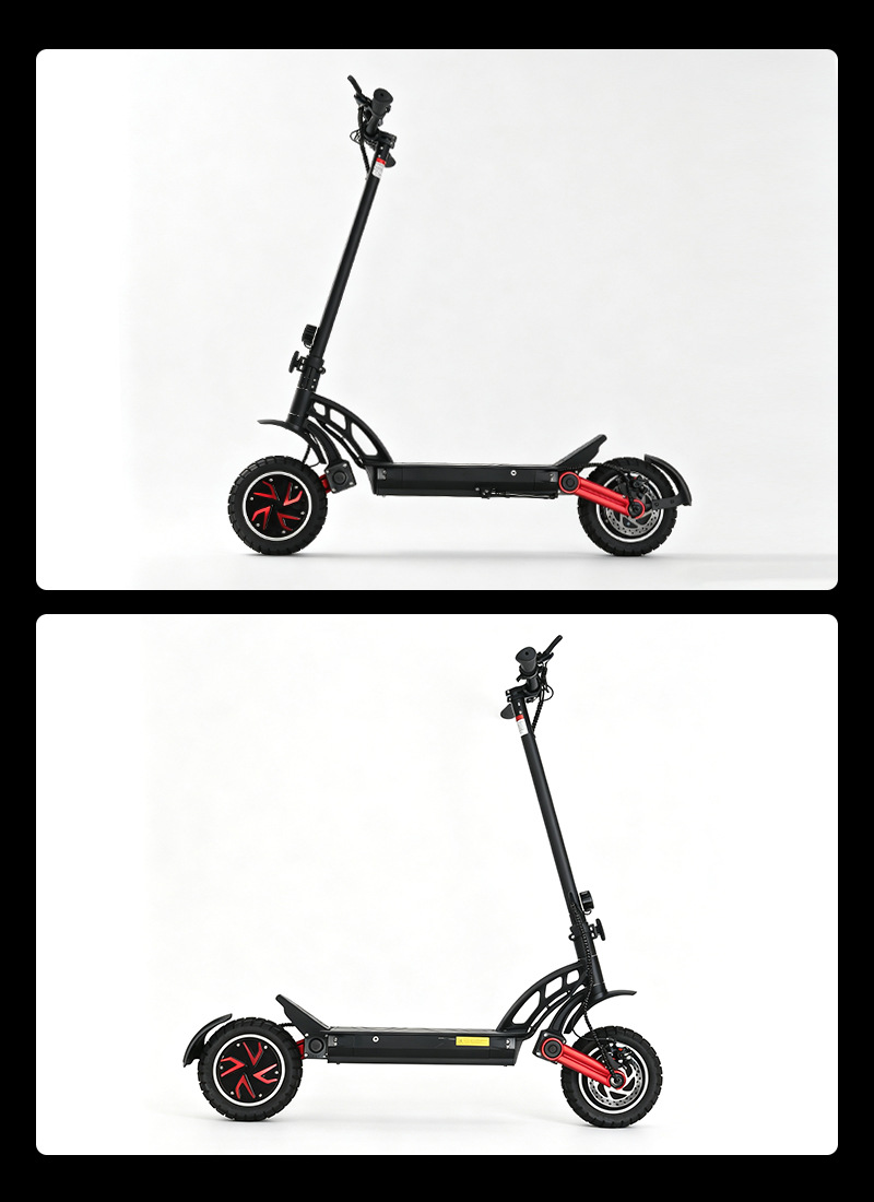Two-wheel skateboard with dual motors and dual drive, 1600W power electric scooter for adults
