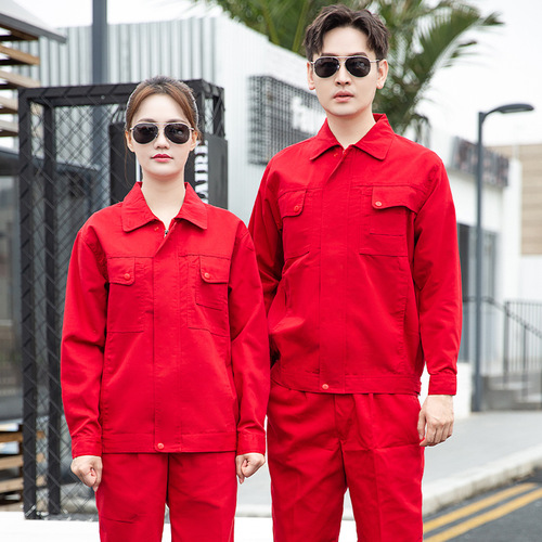 Spring and Autumn long-sleeved workwear labor insurance suit men's wear-resistant and dirt-resistant worker workshop work clothes custom embroidered printing