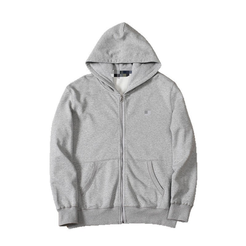 Cross-border high-quality terry fleece R&L hooded sweatshirt with pony embroidery, zip-up cardigan jacket for men and women