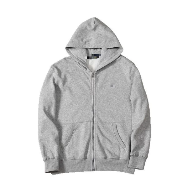 Cross-border high-quality terry fleece R&L hooded sweatshirt with pony embroidery, zip-up cardigan jacket for men and women
