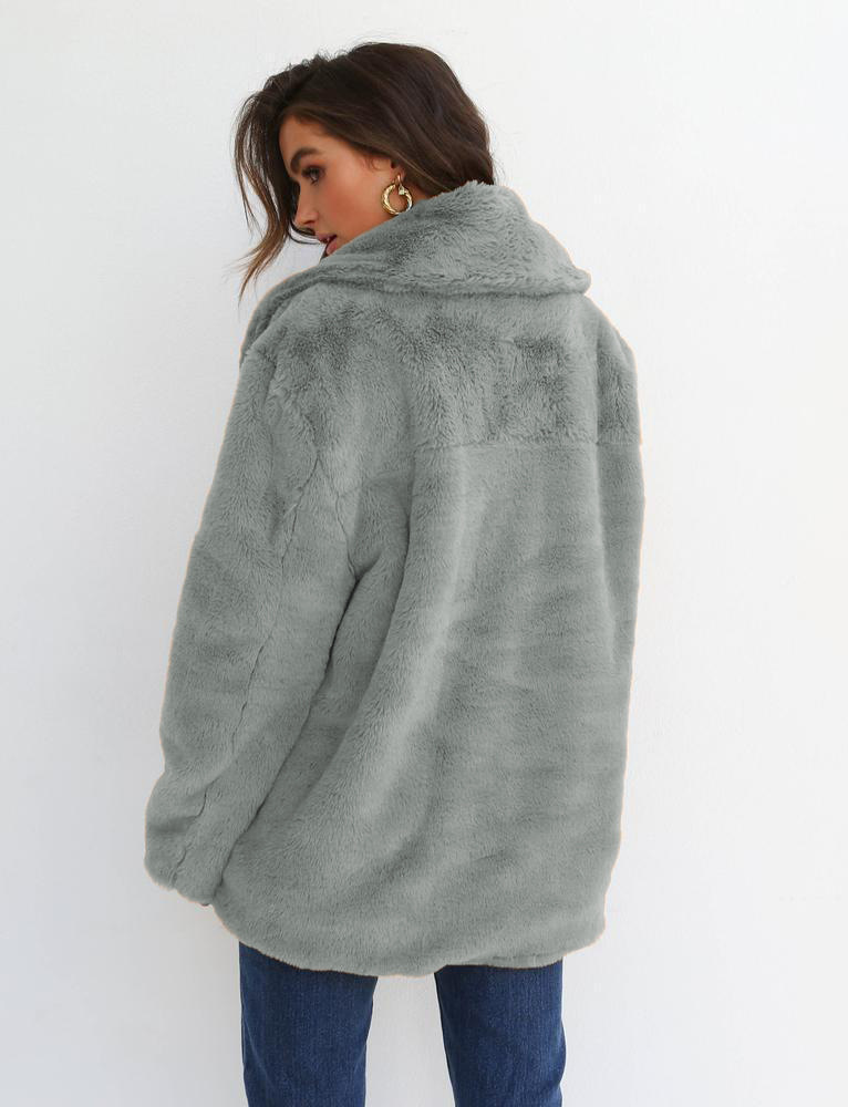 solid color double layer flannel lapel slim jacket nihaostyles clothing wholesale NSXPF95902