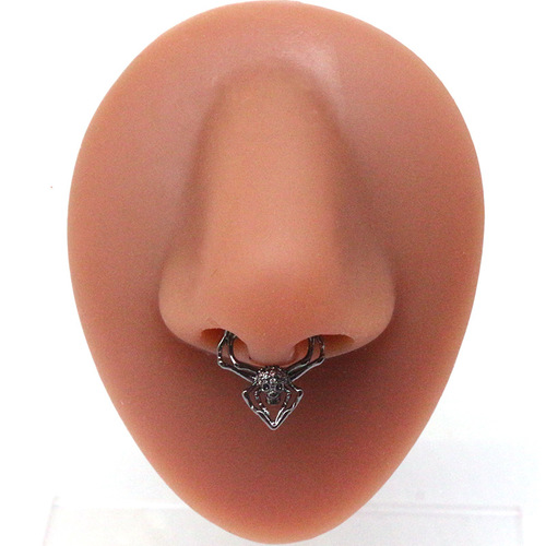 Gaby European and American cross-border bat nose ring heart-shaped breast ring chest nail skull nose ring nose decoration nose nail BR2111105