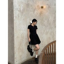 黑色连衣裙女季2024年新款气质茶歇法式显瘦小众设计裙子